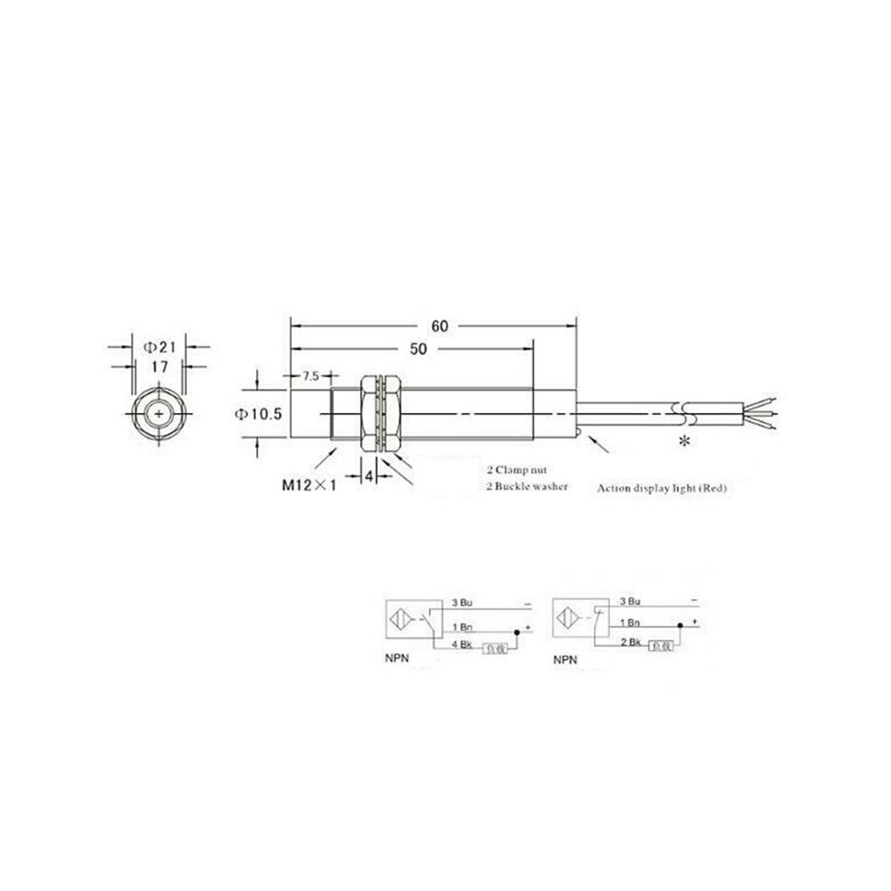 Inductive Switch Element Conductors Control DC 5V LJ12A3-4-Z/BX
