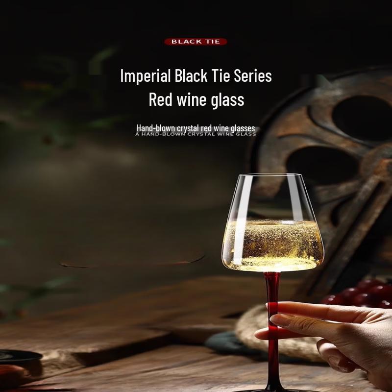 Shangqi Red Stem Black Base Champagne Flute Set