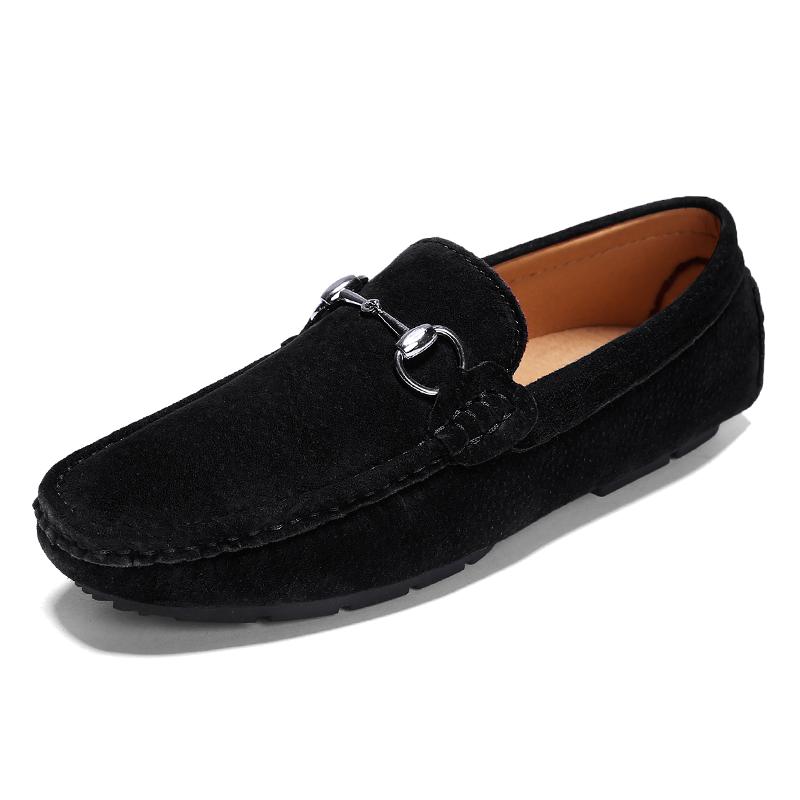 38-47 Big Size Men Shoes Casual Leather Suede Shoes Mens Loafers Fashion Slip On Footwear Male Flats Driving Shoe Soft Moccasins