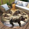 Dinosaur T-rex Round Area Rug,Carpet Rug for Living Room Bedroom Sofa Playroom Decor,Non-slip Floor Mat