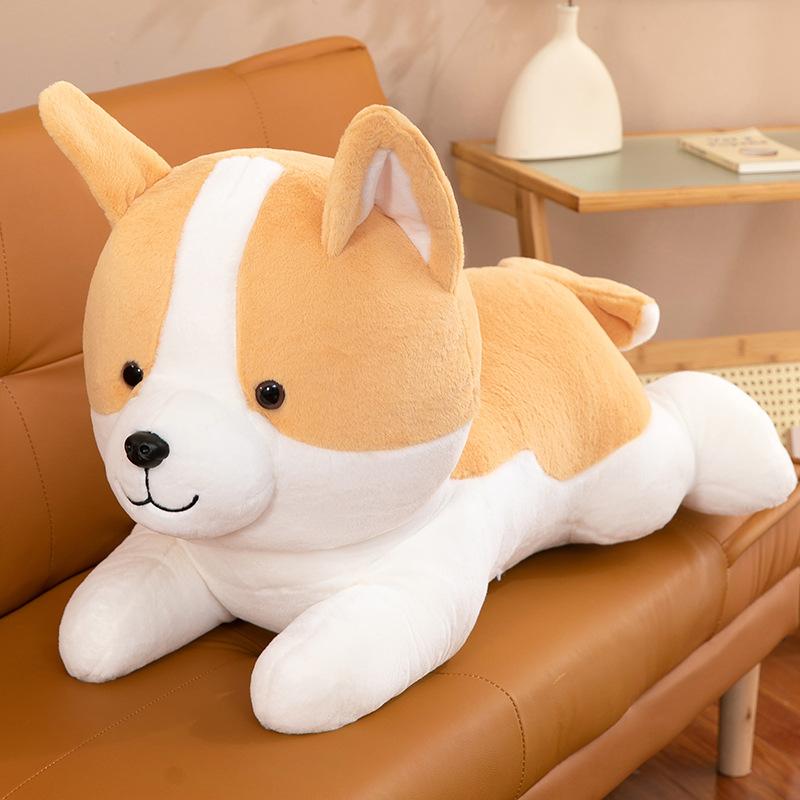 Jucărie de pluș Corgi de petrecere simulată câine adormit pentru copii păpușă câine pernă de casă cadou pentru iubit Shiba Inu