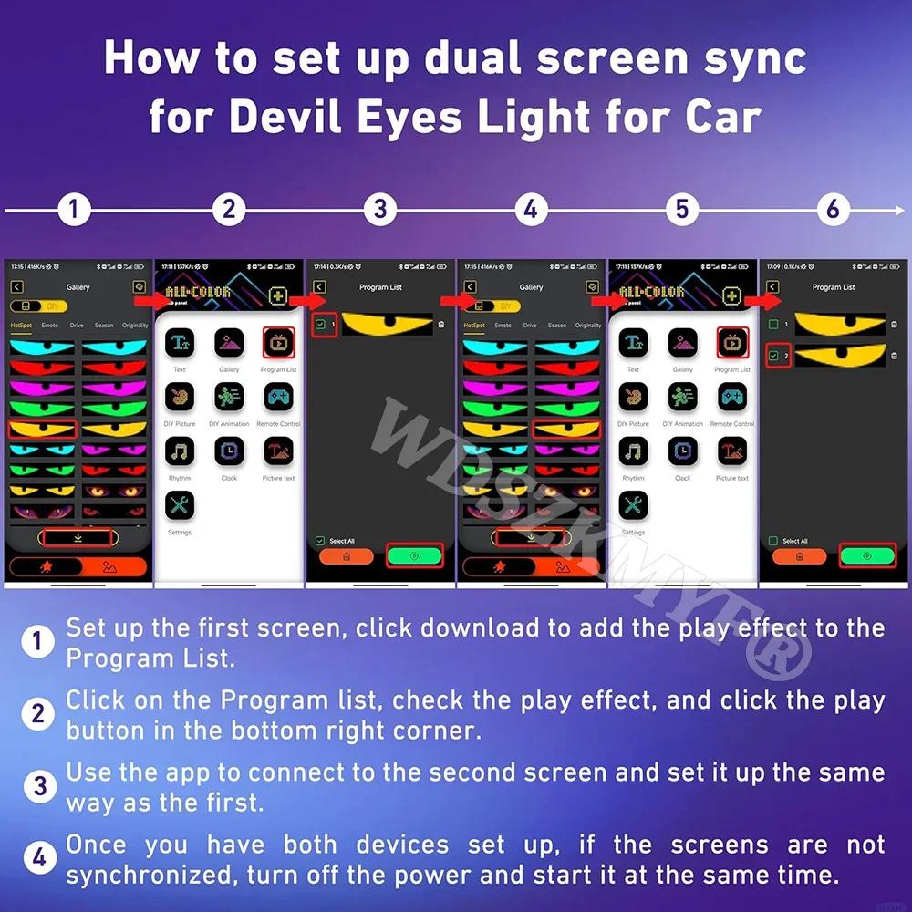 APP & Remote Truck Eyes Matrix Pixel Panel Display Screen Flexible Car Graffiti Scrolling Text Animation Light Big Truck Light