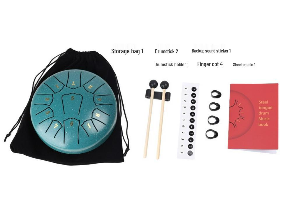 6-Inch 11-Note Steel Tongue Drum - Ethereal Drum for Beginners, Percussion Instrument & Children's Educational Toy
