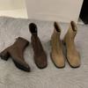 High-heeled Square-toe Short Boots for Women - Fall/winter Shoes, Versatile Shoes, Ankle Boots