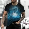 Fashoin 3D Printed T-shirts For Men Pullover Oversized Wolf Graphic Men's T-shirt Sublimation Summer Men Cool Tee Streetwear