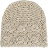Damen-Mütze aus Baumwolle, gehäkelt, Slouchy, handgemachte Strickmütze mit Ausschnitt, Sommer-Blumen-Totenkopf-Mütze