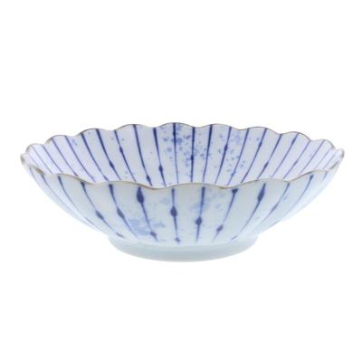 Geschirr Ostkochtopf, Fukibumi Jugusa, Chrysanthemenform, 17 cm, japanisches Geschirr, Schüssel, Teller, mittlere Schüssel, tiefer Teller, Servierschüssel,