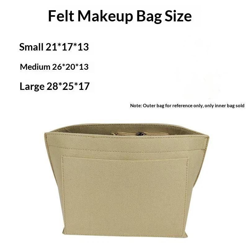 Felt Insert Bag Sturdy Foldable Handbag Liner Organizer Large Capacity Makeup Storage Bag for Travel Daily Use
