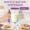Batter Dispenser for Baking 900ml 4-Cup Measured Container with Quick Release Spout BPA-Free Plastic Batter Pourer for Pancakes Cupcakes Waffles