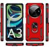 Coque de protection - E.F.CONNECTION - pour Xiaomi Redmi A3 - Antichoc - Anneau rotatif - Rouge