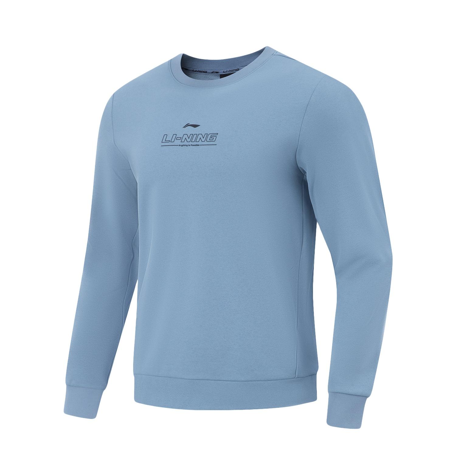 

Li Ning Свитшот спортивный повседневный с круглым вырезом и флисовой подкладкой, с буквенной вышивкой, мужской, AWDV973-7 L