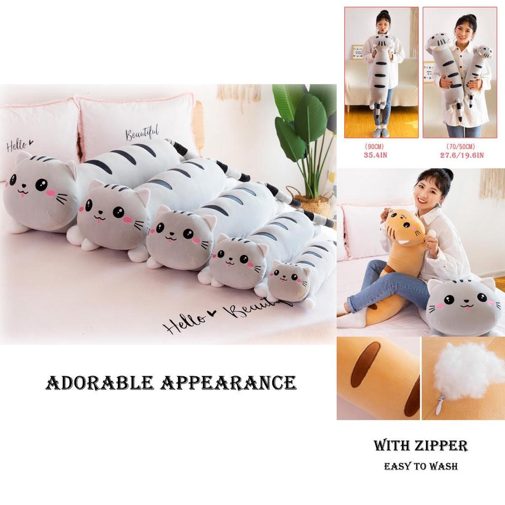 Long Cat Plush Toy Pillow Kids Birthday Gift Home Decor