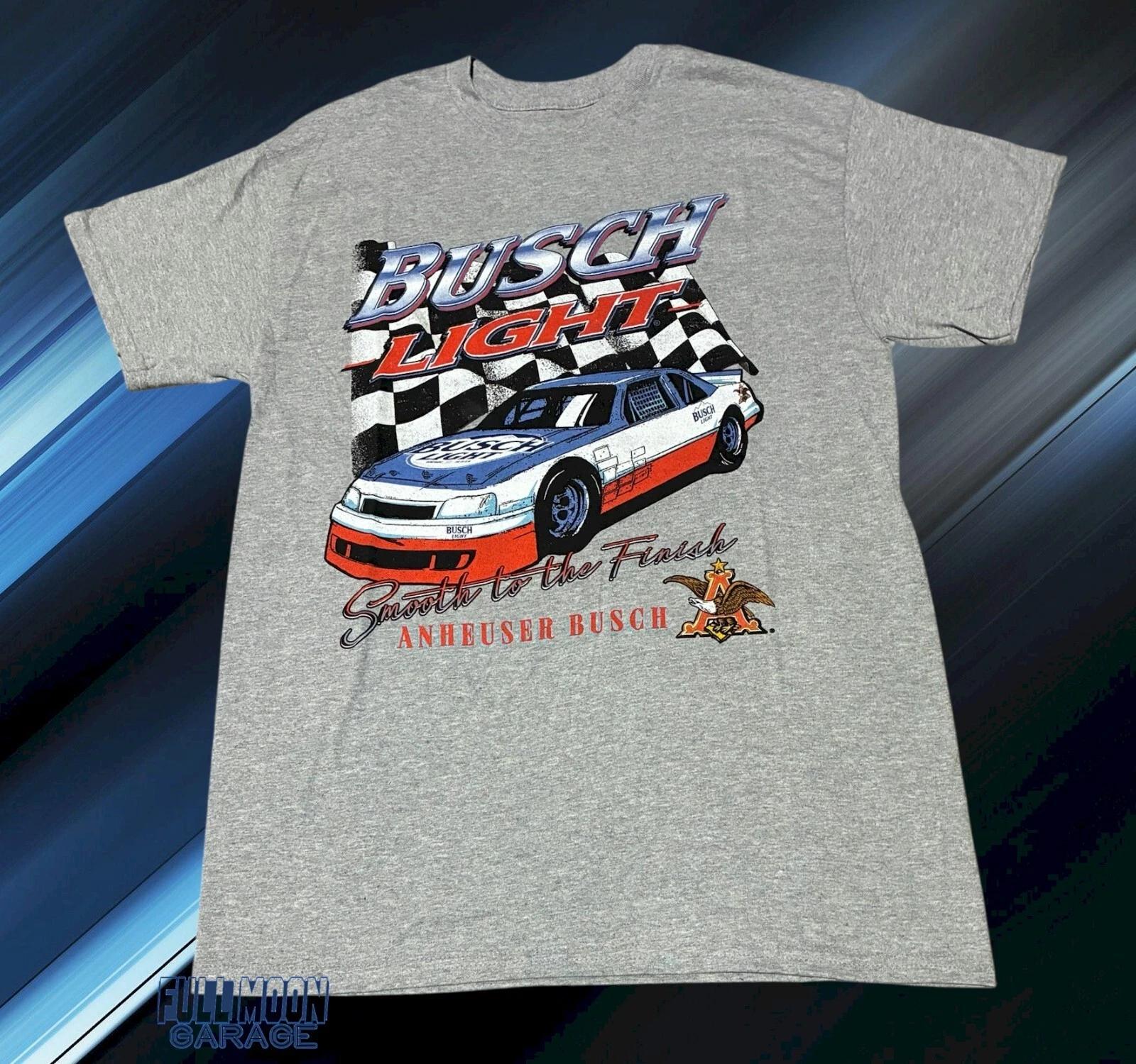 New Busch Light Budweiser Anheuser Beer Racing Classic Men s Vintage T-Shirt XL