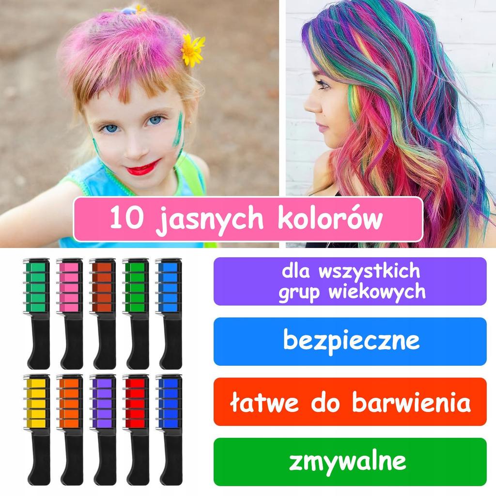 10 Sztuk Zmywalna Kreda Do Farbowania Włosów Grzebienie Bezpieczne
