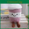 Plush Keychain Cute Cartoon Coffee Cup Pendant For Bag Decor And Gift Girls