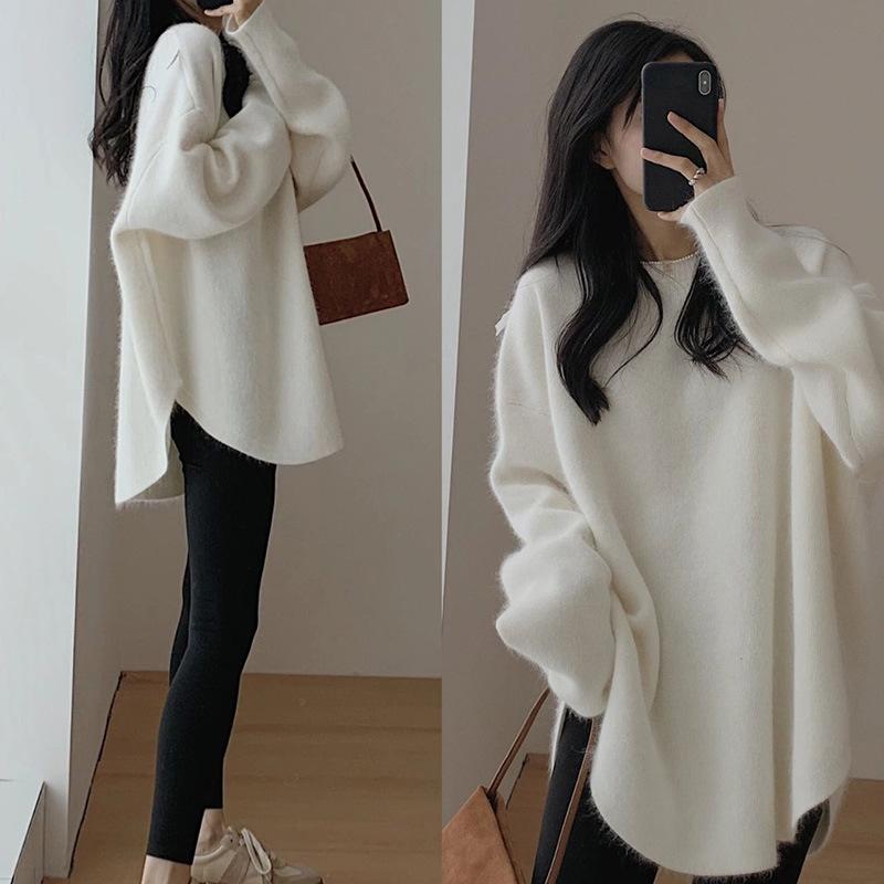 Pull pour femme Vêtements d'automne Nouvel Automne et Hiver Chic Français et Beau Unique Tricoté de Base Pull Top Intérieur