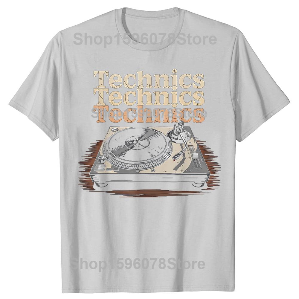 Vintage Turntable Old School DJ Music Tshirts Men Womens Fashion Casual Tshirt 100 Cotton Loose Oversized T Shirt Summer