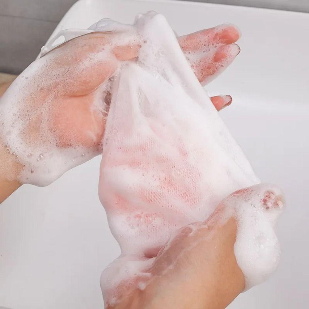 50Pcs with Drawstring Bath Foaming Mesh Bags Double Layer Shower Gel Saver Pouch Foaming Scrubbers