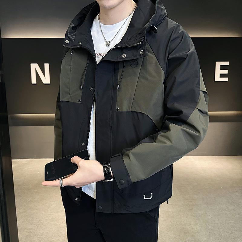 

Men s Casual Hooded Spring Jacket with Quality Inspection 3XL чорний