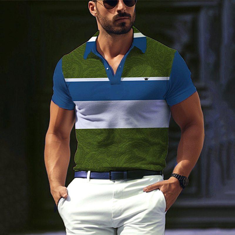Simple Solid Color 3D Digital Printing Men's Comfortable Polo Shirt