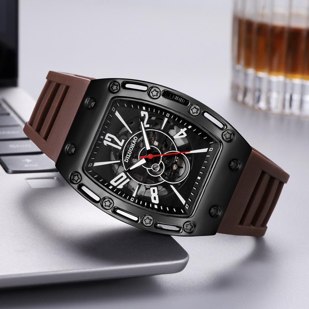 Temu Silicone Sports Quartz Men's Fashion Watch with Large Dial