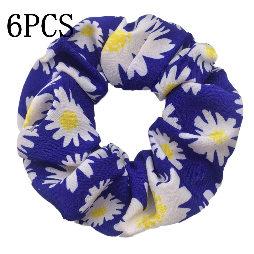 6 Stück/Los Haargummis Elastisches Band Damen Halter Gummiband Zubehör Chiffon Sonnenblume Gänseblümchen Blume Niedliche Kopfbedeckung