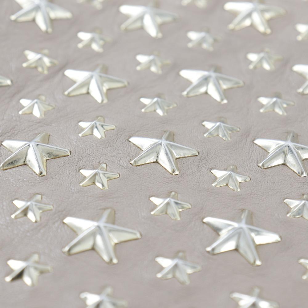 JIMMY CHOO Star studs Pouch beige leather Women Used