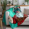 TU Santa Claus Throw Blanket Festive Holiday Christmas Gift Cozy Warm Home Decor Reversible Pattern Unique Design Gift for Her H