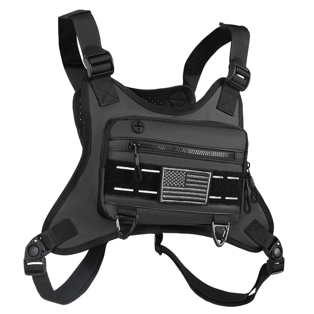 Unisex Tactical Shoulder Backpack Large Capacity Lightweight Front Vest Bag Breathable Outdoor Cycling Climbing Bag