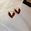 Love oval geometric earrings Maillard fashion high-end stud earrings niche temperament light luxury earrings