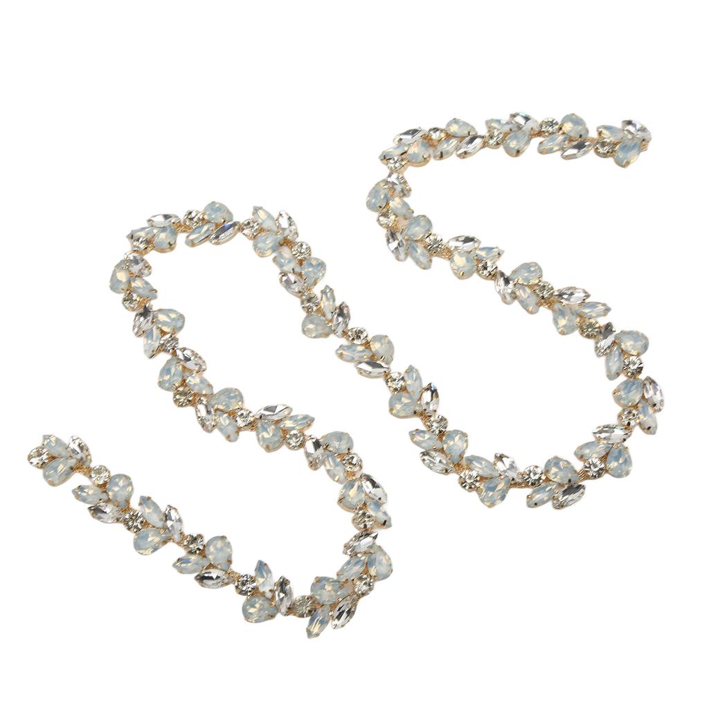1yd Rhinestone Flower Chain Shiny Colorful Exquisite Workmanship Color Horse Eye Drop Rhinestone Chain for Decor