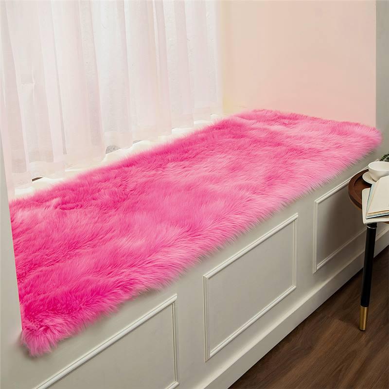 Nordic Faux Wool Plush Window Cushion & Blanket Mat for Bedroom or Balcony