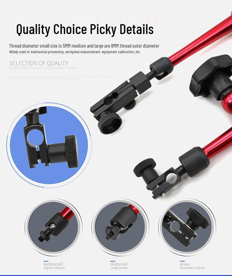 Universal Magnetic Dial Indicator Holder with Fine Adjustment Lever