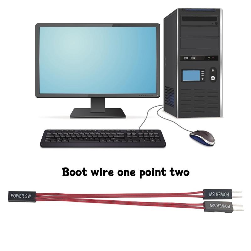 PC Power Button Desktop PC Computer Case Power Switches Push Computer Host Button Supply Supplies with Extension Cable