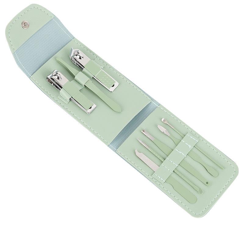 8-Piece Manicure & Pedicure Set: Folding Bag with Nail Clippers, Scissors, and Foot Care Tools