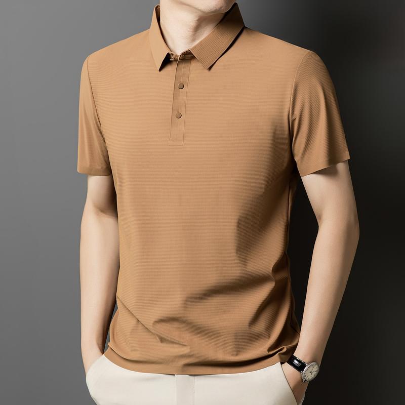 Ice Silk POLO Shirt Short-sleeved T-shirt Casual Polo Shirt T-shirt