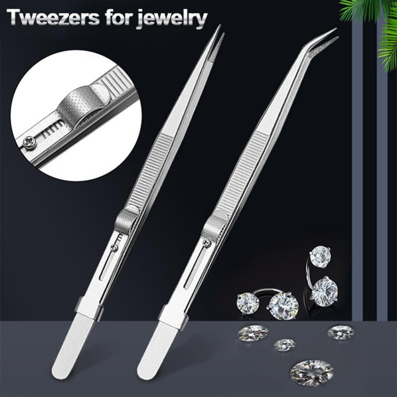 Jewelry Tweezers Professional Slotted Stainless Steel Tweezers Multipurpose Tweezers For Diy Diamond
