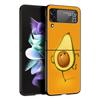 Cute Avocado Baby Yoga Phone Case For Samsung Z Flip3 Flip4 Flip5 Shell For Z Flip 3 Flip 5 4 5G Black Hard Folding Back Cover