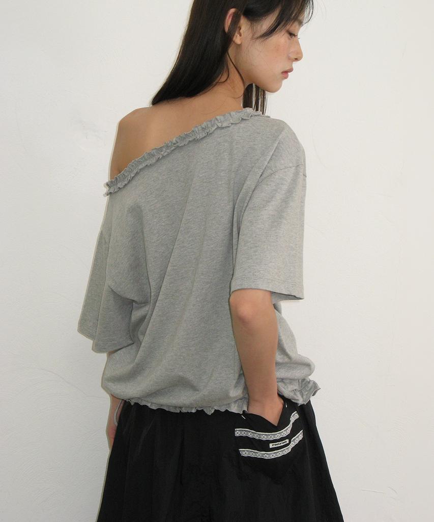 RONRON Lace Point Skirt Layered Jogger Pants Black