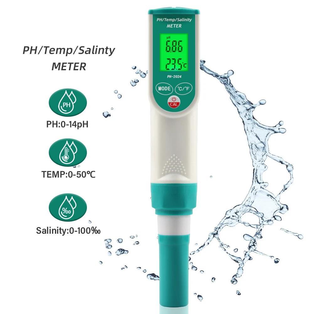 7 in 1 PH Meter Temp ORP Salinity TDS meter for Water Quality Tester with 0-14 Measurement Range Suitable Aquarium Swimming Pool
