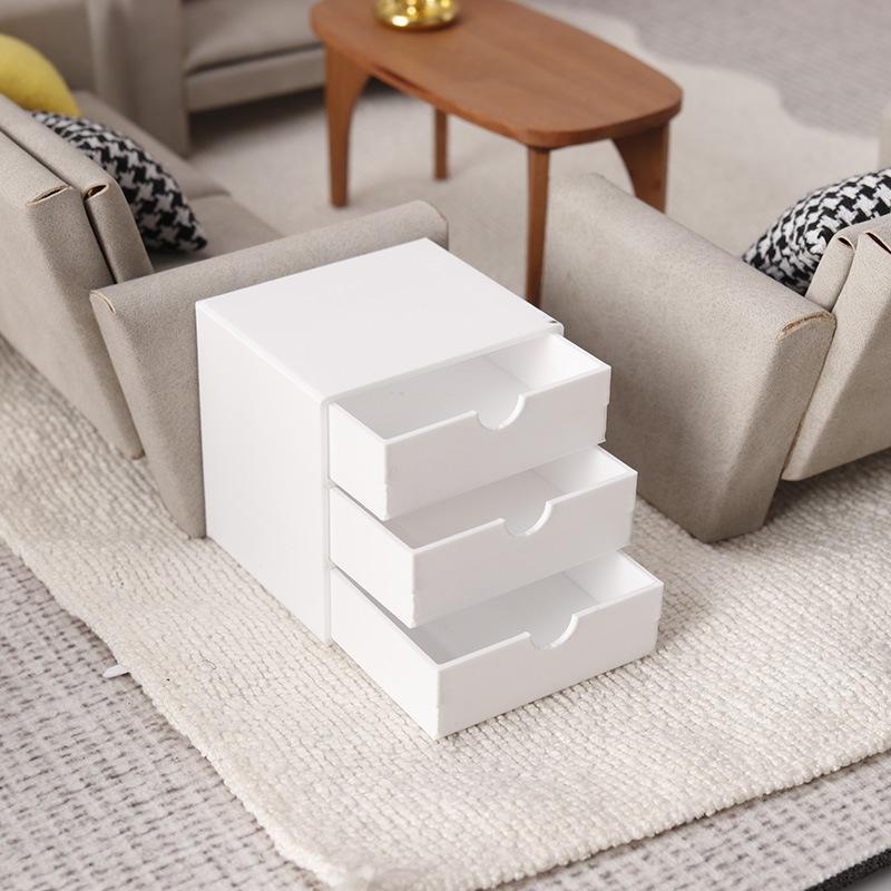 Miniature Drawer Storage Cabinet Bookcase 1/12 Dollhouse Furniture Model Micro Landscape Ornament