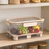 PET Produce Storage Container with Lid and Carry Handles, Clear Food Box for Refrigerator Shelf, Countertop, and Lunch Prep