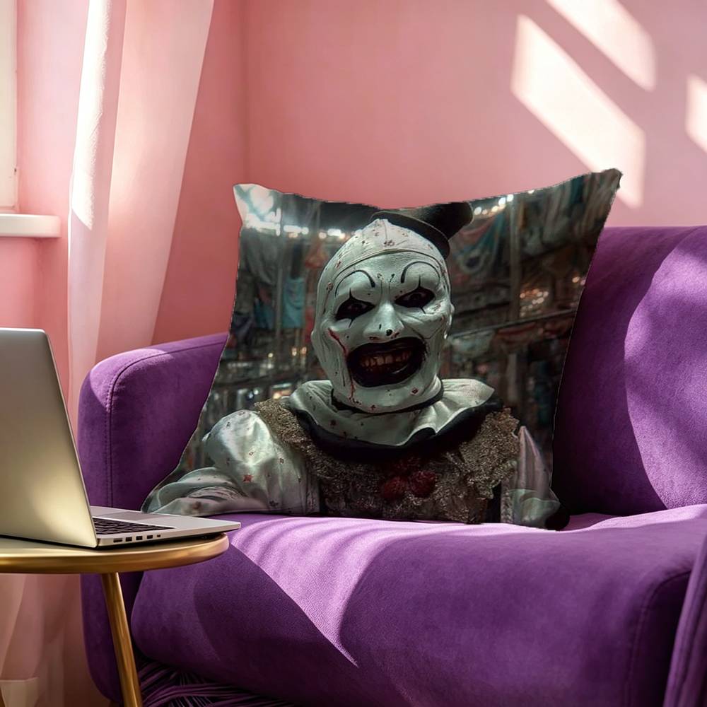Art the Clown horror TTerrifier Pillow Case Square DoubleSided Sofa Cushion Cover Bedroom Bedside Pillow