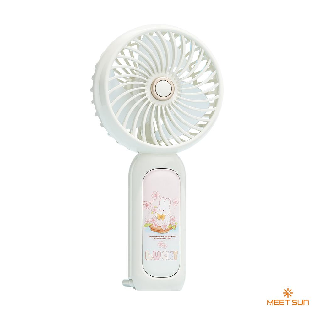 MEET SUN 3 Speed Quiet Small Handheld Portable Electric Fan Stand Desk USB Rechargeable Sports Pocket Mini Fan