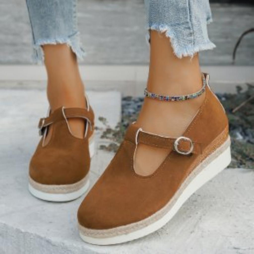Fashion 2025 spring and autumn new large size hemp rope wedge sole single shoes women retro national wind buckle women's shoes