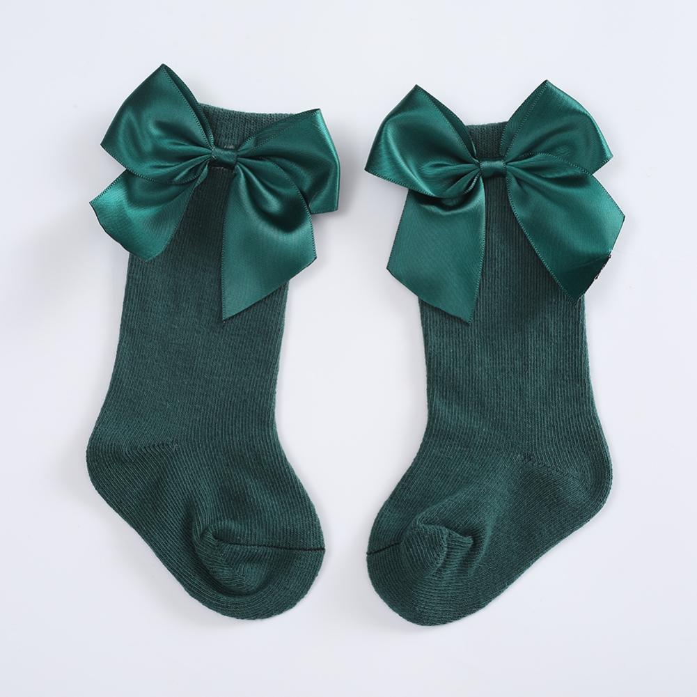 Newborn Baby Girls Big Bow Long Socks Cotton Cute Socks Kid Spring Clothing Unisex Toddlers Soft Cotton Socks 0-3Years