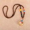 Trendy Unisex Wooden Bead Necklace: Versatile, High-End Pendant for Sweater Chains and Cotton Linen Attire