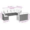 8 Piece Garden Sofa Set with Cushions Gray Poly Rattan