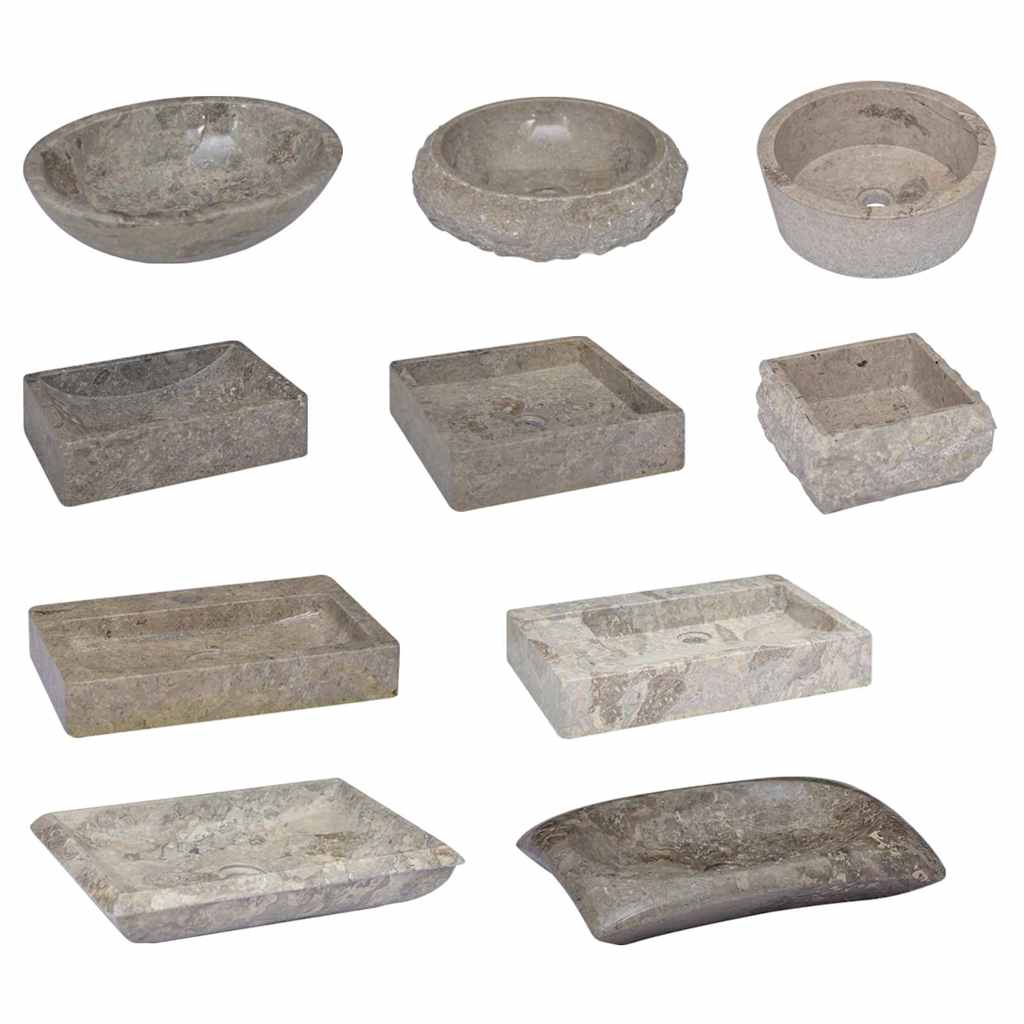 Washbasin Gray 58x39x10 Cm Marble