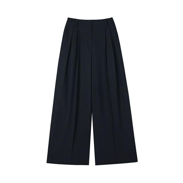 LAP Double-Pleated Tencel Wide Long Pants Aq3Wp868